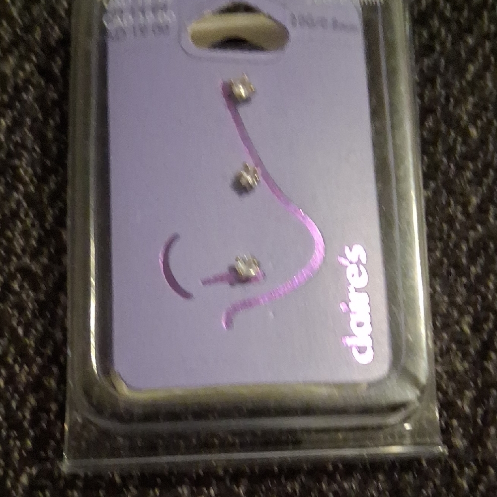 Claire's Silver Nose Stud Trio
